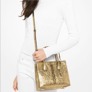 NEW Michael Kors gold leather bag